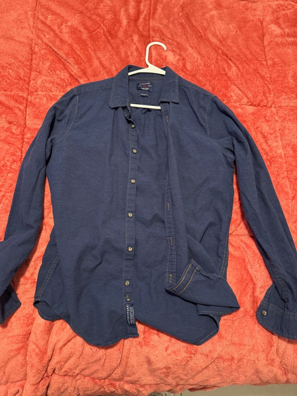 Outfitters Men's Indigo Button-Down Denim Shirt